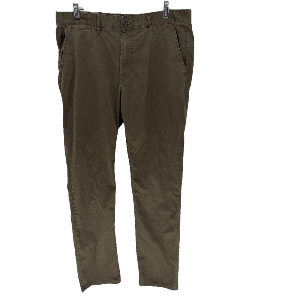 M Collection By Michael Strahan Olive Green Straight Fit Chino Preppy Men 34x31